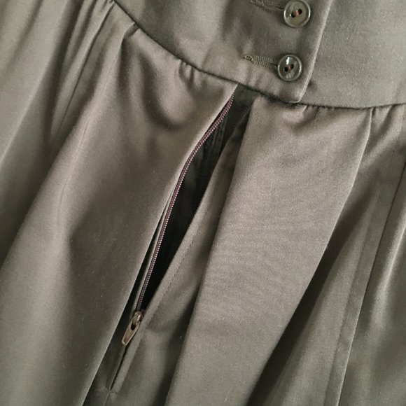 Vintage Brown Box Pleated Maxi Skirt - Picture 13 of 16